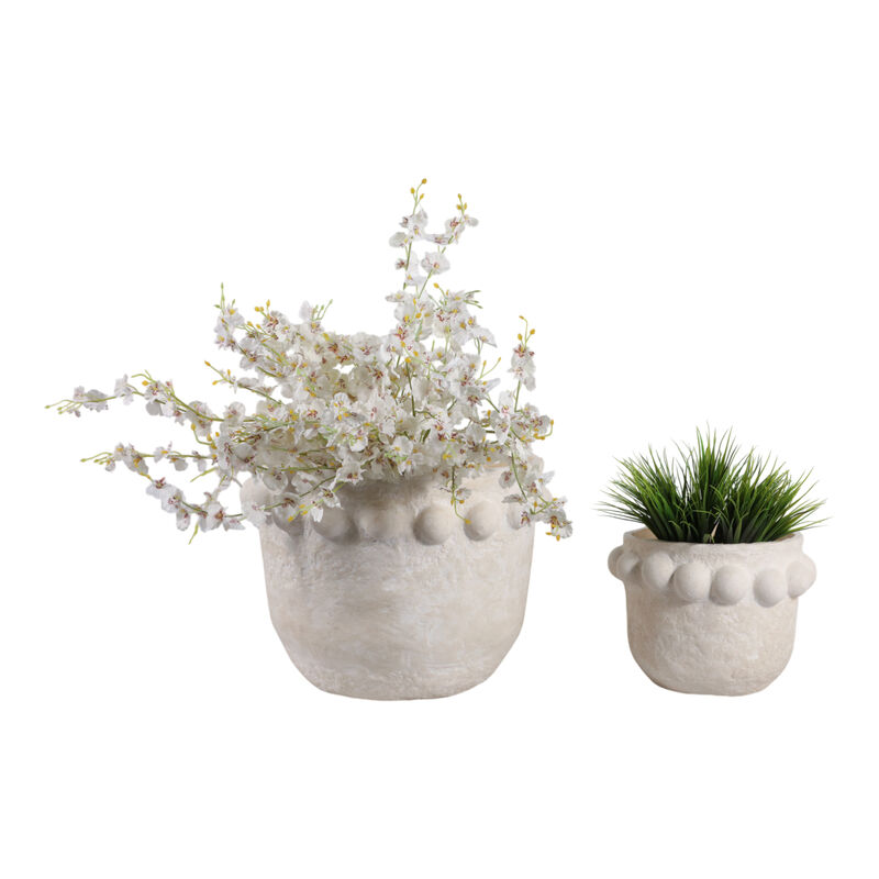 S/2 Bubble Rim Planters, White image number 1
