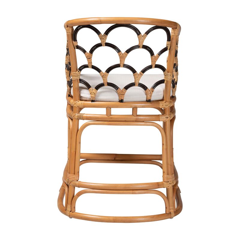 bali & pari Veneto Natural Rattan Counter Stool with Scalloped Back image number 3