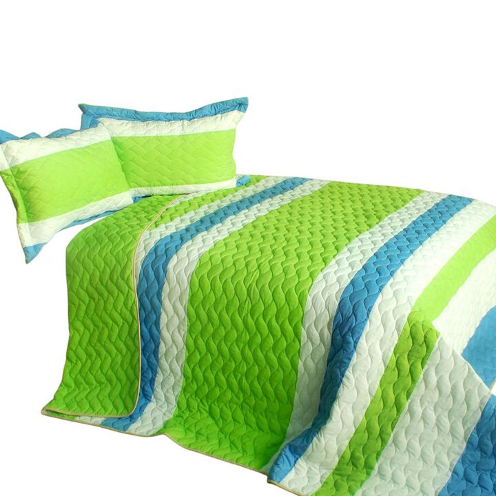 Full Queen Angels Walk on Through 3 Piece Patchwork Quilt Bedding Set