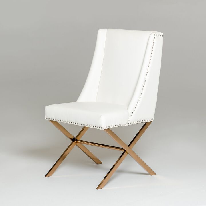 Alexia White & Rosegold Dining Chair