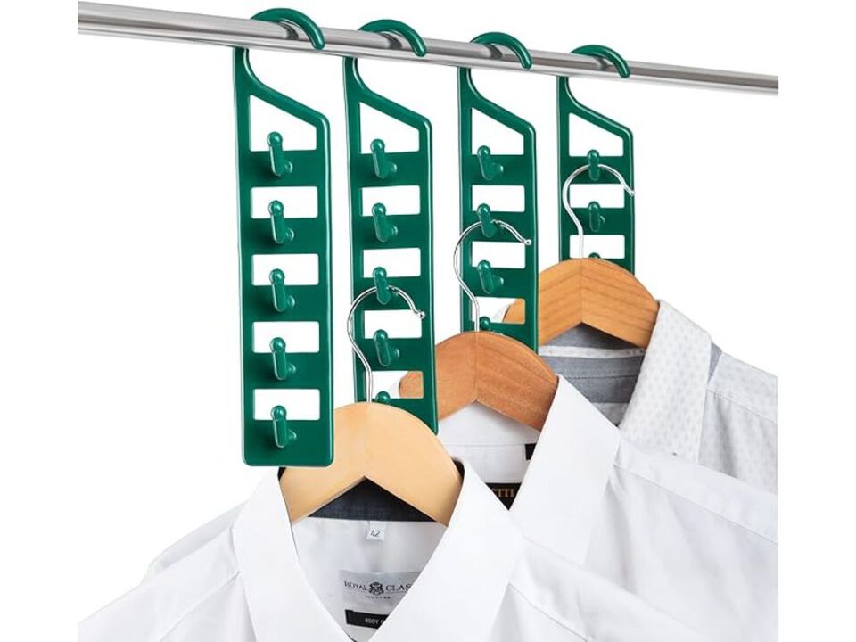 4-Pack Space-Saving Hangers | Multi Closet Organizer for Clothes and Jeans