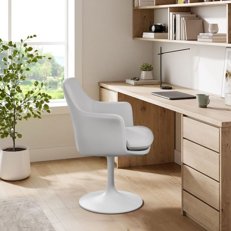 Lippa Swivel Dining Vegan Leather Armchair image number 7