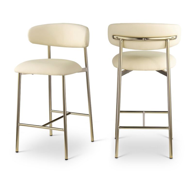 Meridian Furniture Lupita Vegan Leather Counter Stool, Set of 2