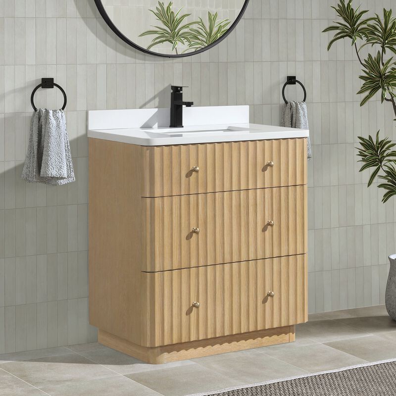 La Jolla 30" Bathroom Vanity Washed Oak image number 7