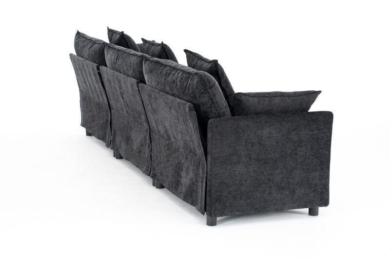 TATEUS 4-Seat L Shaped Modern Sofa Modular Sectional