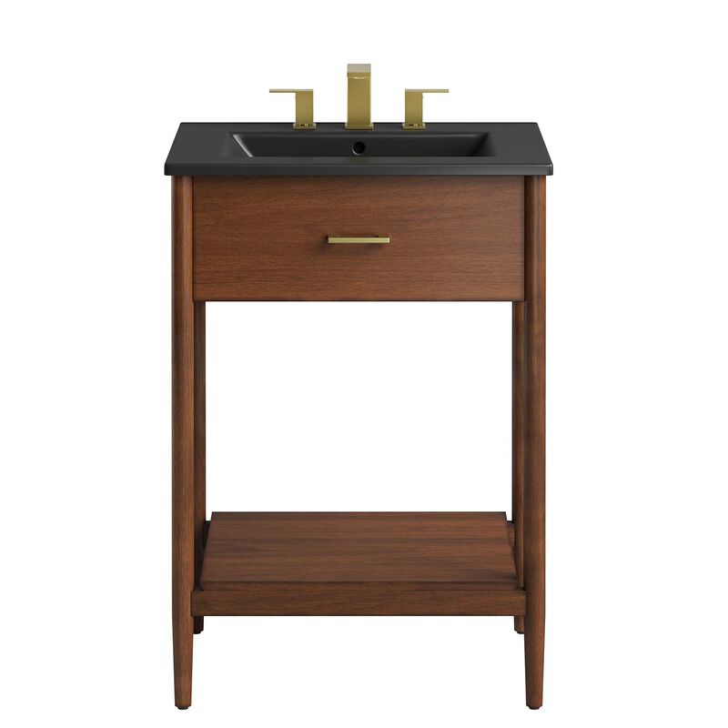 Modway EEI-6661-WAL-BLK Zaire 24" Bathroom Vanity, Walnut Black image number 7