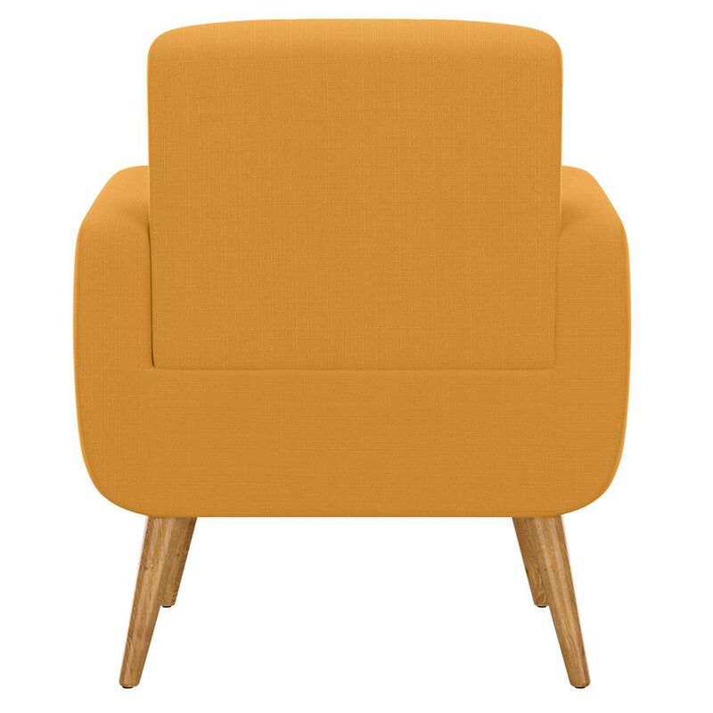 HL Home Furnishings Armchair in Mustard Yellow Linen with Natural Legs