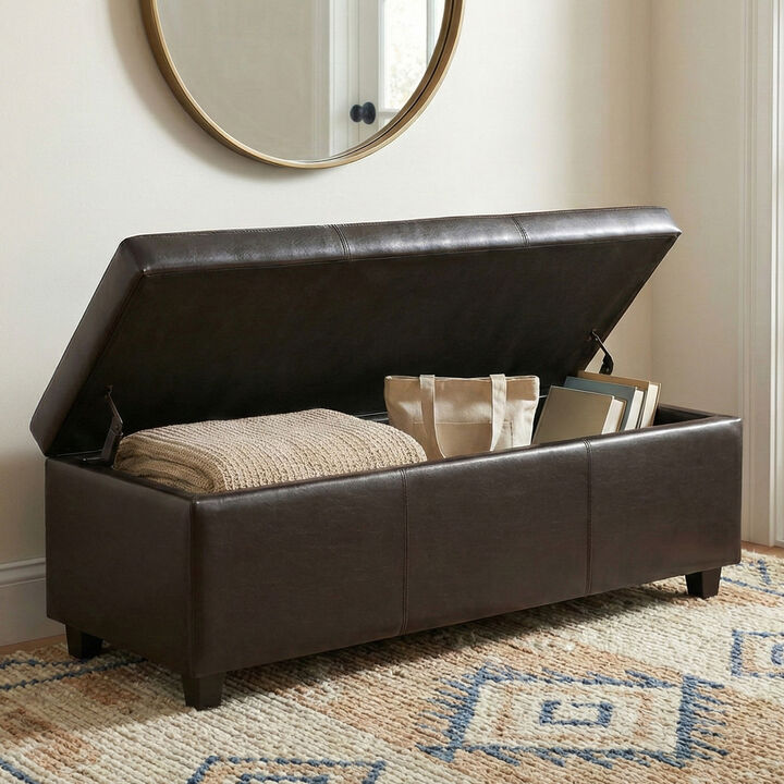 Simpli Home Avalon Storage Ottoman Bench