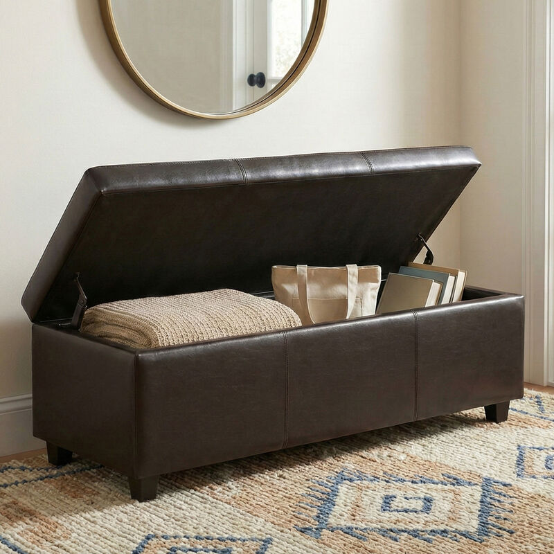 Simpli Home Avalon Storage Ottoman Bench image number 1