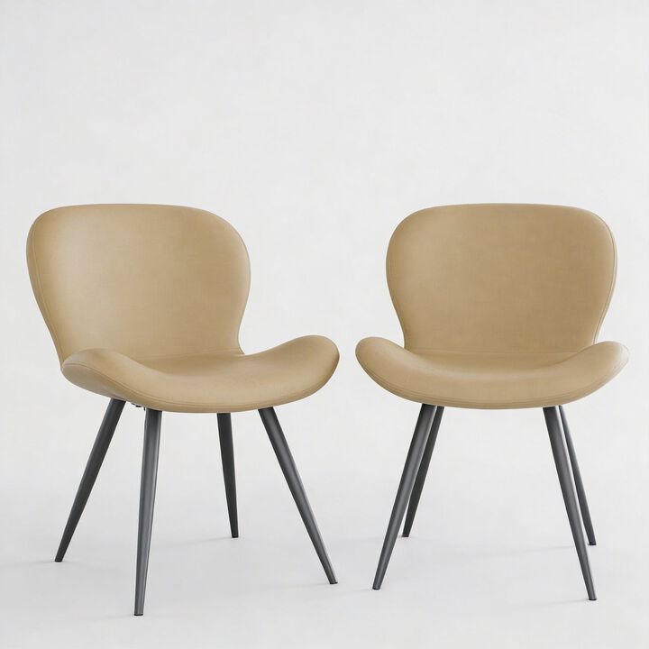 Modern Midcentury PU Leather Dining Chair Set of 4