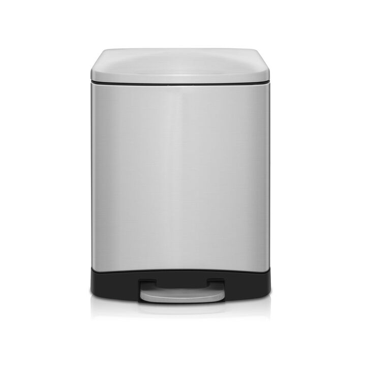 3.2 Gallon Step-On Stainless Steel Wastebasket with Lid