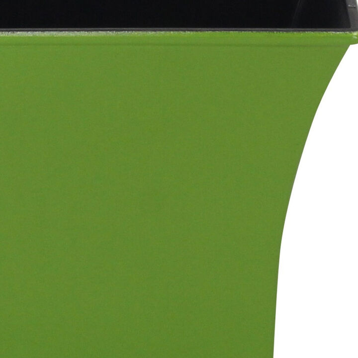 HomeRoots 5" Lime Green Recycled Plastic Indoor Outdoor Square Pot Planter