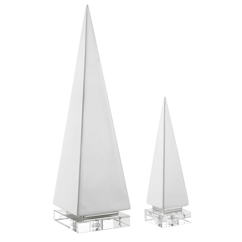Great Pyramids in White (Set Of 2)