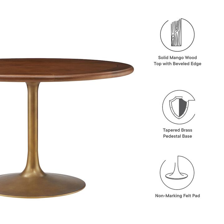 Lippa 48" Round Pedestal Solid Wood Dining Table