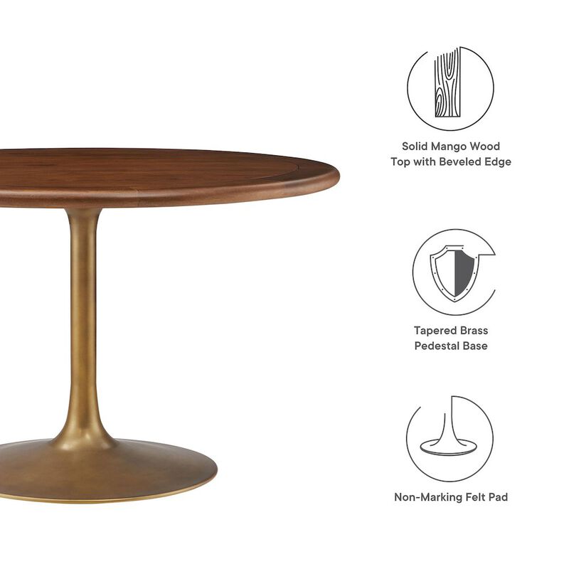 Lippa 48" Round Pedestal Solid Wood Dining Table image number 1