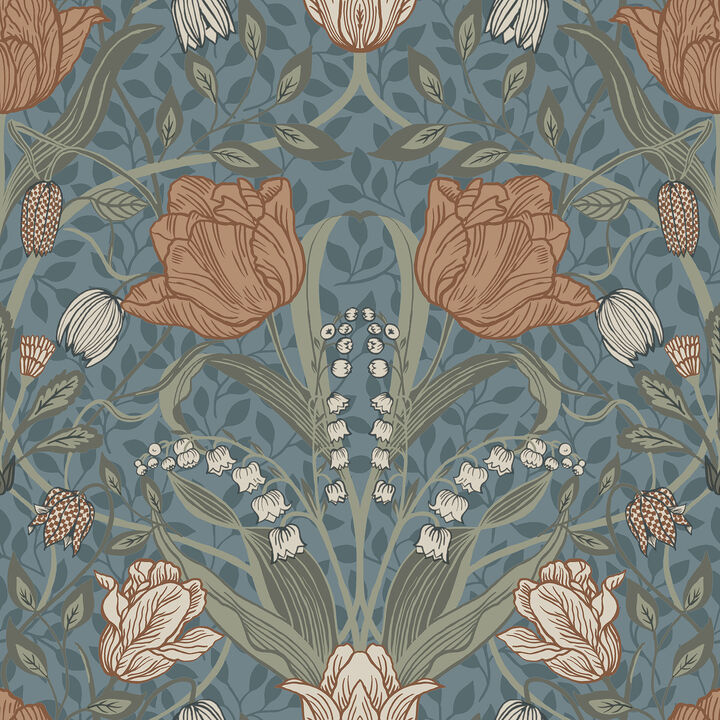 Fillippa Blue Tulip Wallpaper