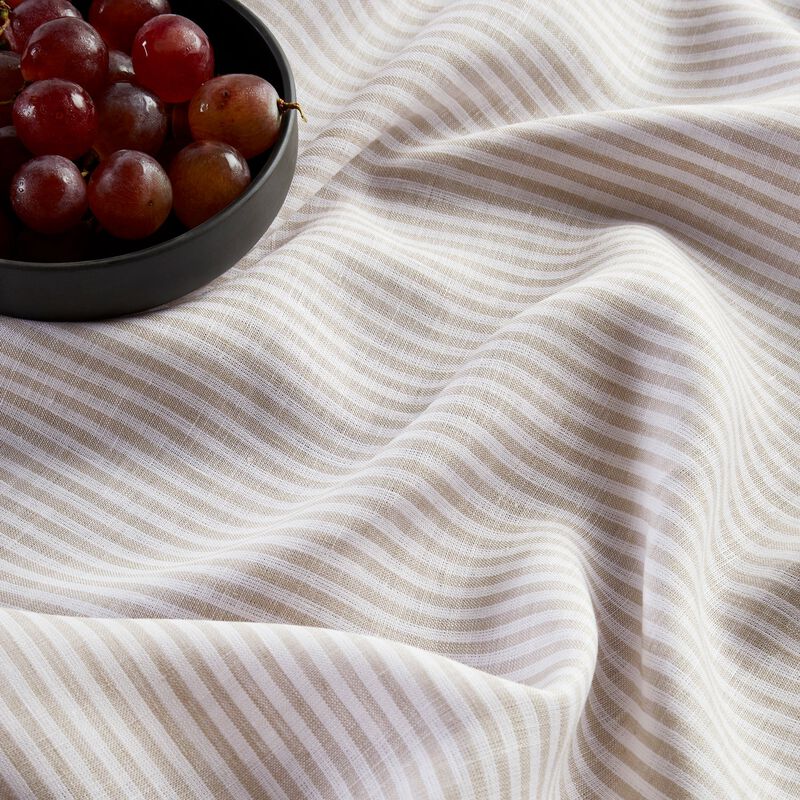 Solino Home 100% Pure Linen Table Throw - Narrow Stripe
