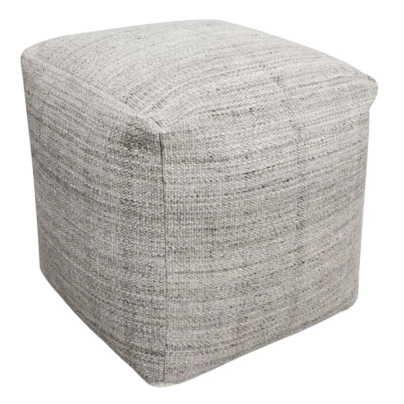 Alex Hamilton Remi Wool Pouf in Salt and Pepper