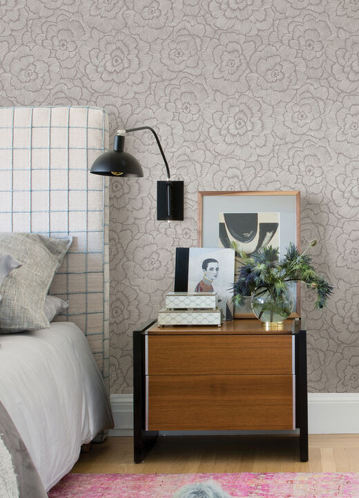 Periwinkle Sterling Textured Floral Wallpaper (Set of 2)
