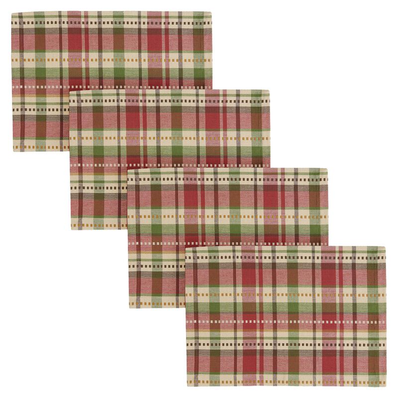 Park Designs Winfield Plaid Red Placemat Set Of 4 image number 0