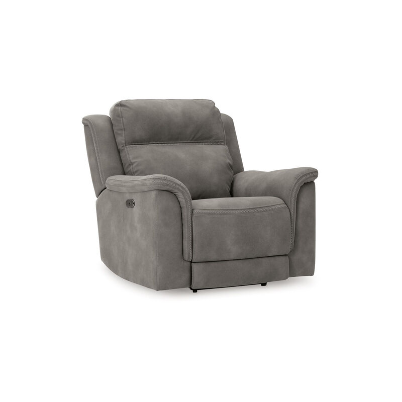 Corbin Power Recliner Chair, Zero Draw USB, Slate Gray Faux Leather