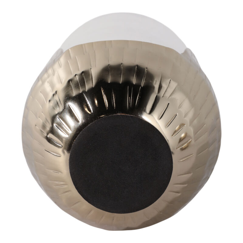 8x5" Metal Base Hurricane Pillar Holder, Gold/ Cle image number 5