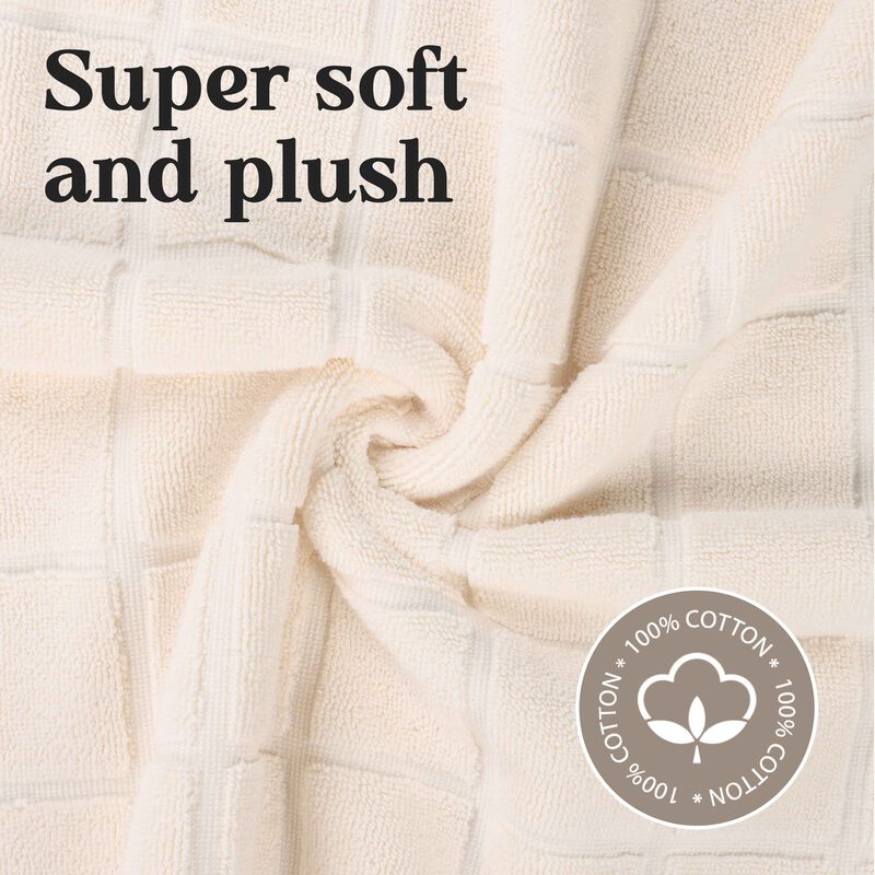 Washable Cotton Checkered Bath Rug Set of 2 for Bathrooms image number 2