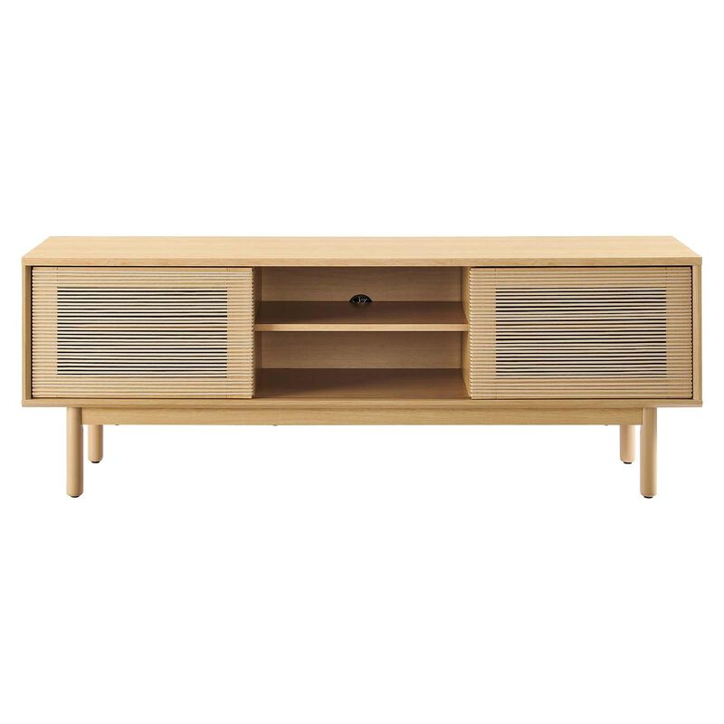 Modway EEI-6584-OAK-TAN Milo 59" TV Stand, Oak Tan image number 3