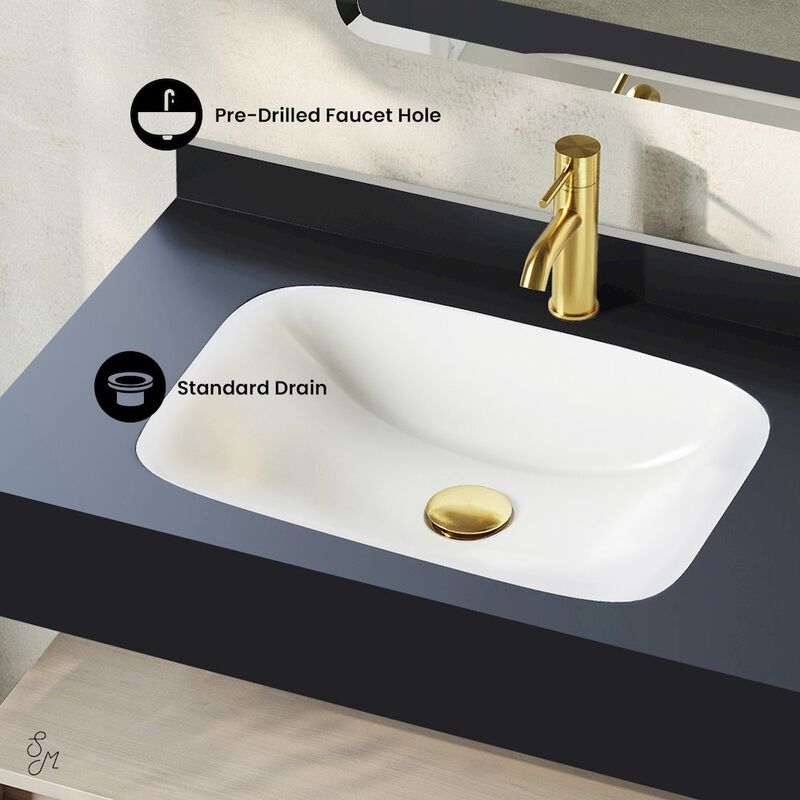 Avancer 36" Wall-Mounted Bathroom Vanity in White Oak with Black Marble Sink Top image number 2