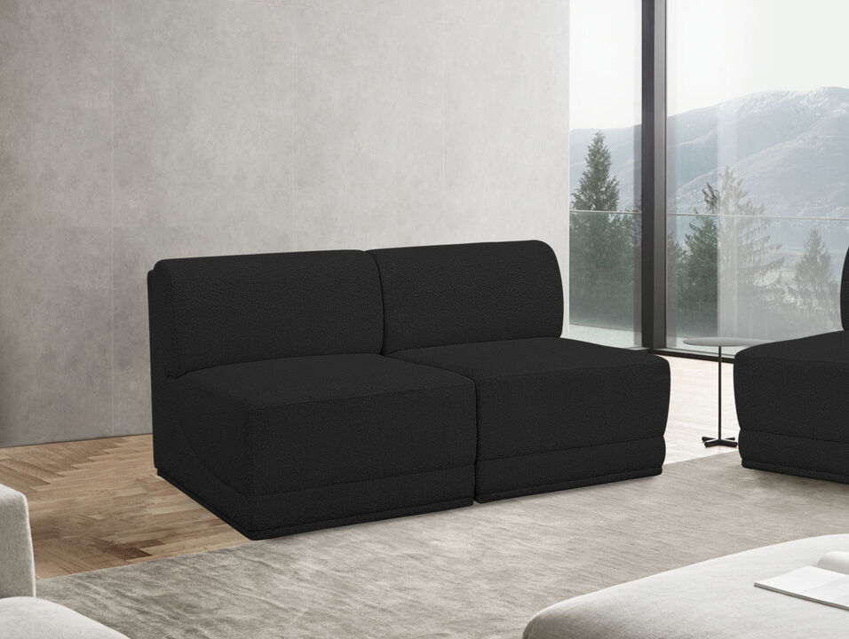 Meridian Furniture Ollie Black Boucle Fabric Modular Sofa