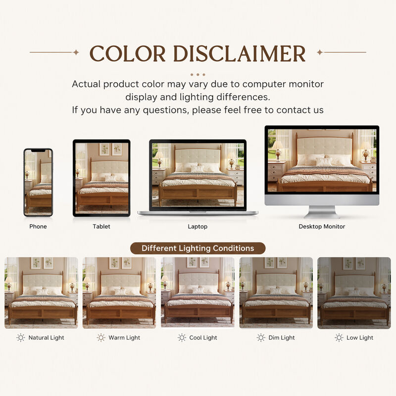 Schig Bed Frame Soft Padded Headboard image number 5