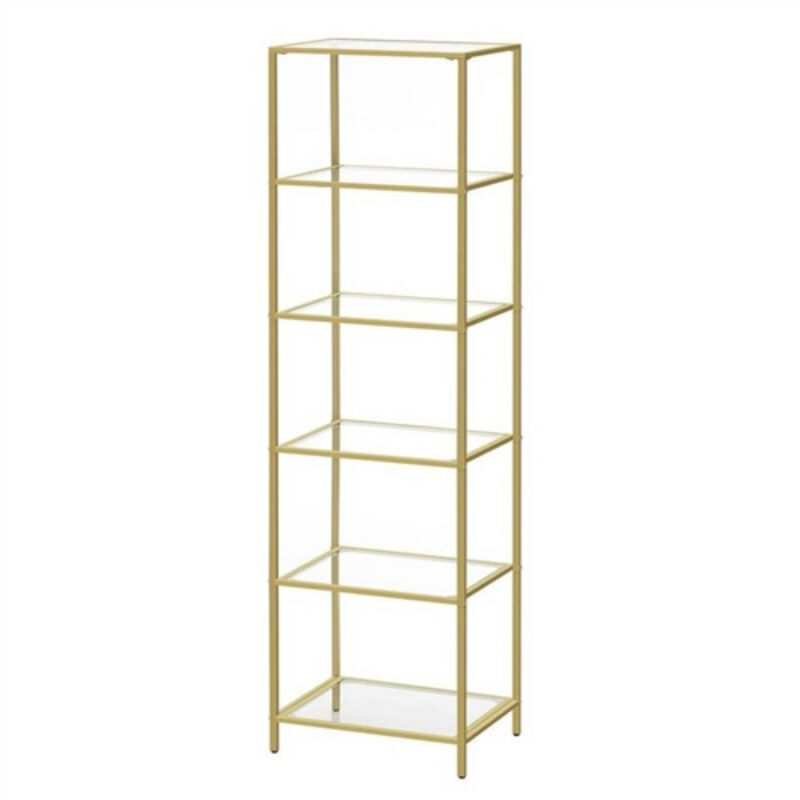 Narrow Glass Shelf Bookcase Bedroom Living Office Bath Storage Unit