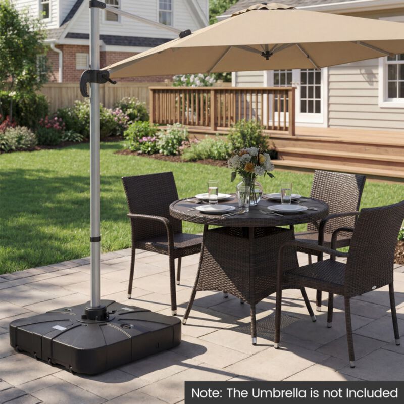 Outdoor Cantilever Umbrella Base Square Water and Sand Fillable Base-34 Inches image number 2