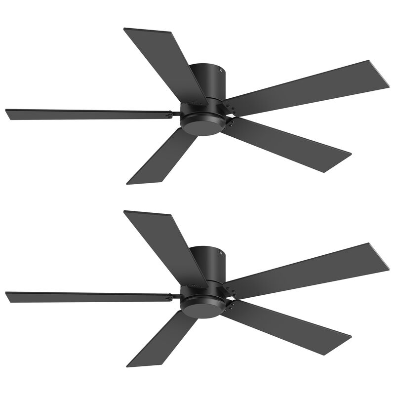 Breezary 2-Pack 42" Ceiling Fan No Light, 5 Blade, 6 Speed DC Motor, Reversible, Quiet Flush Mount, Remote Control image number 0