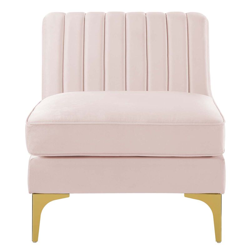 Triumph Channel Tufted Performance Velvet Armless Chair image number 5