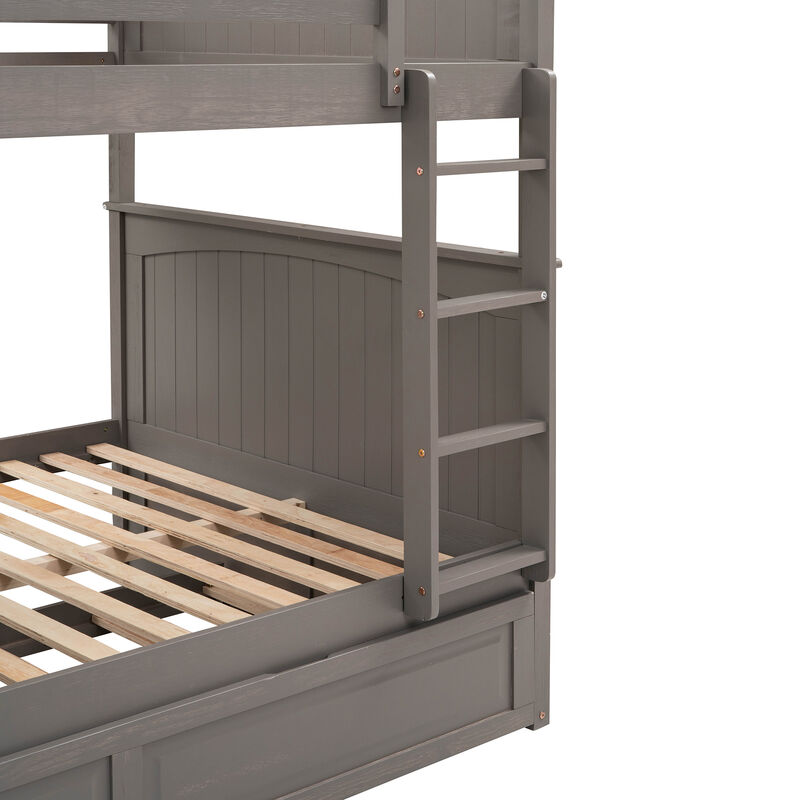 Merax Full Bunk Bed with Twin Size Trundle