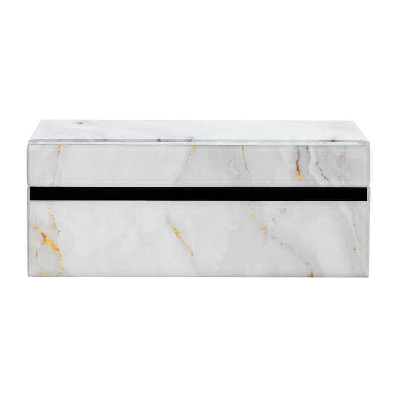 White & Gold Wood Decorative Box