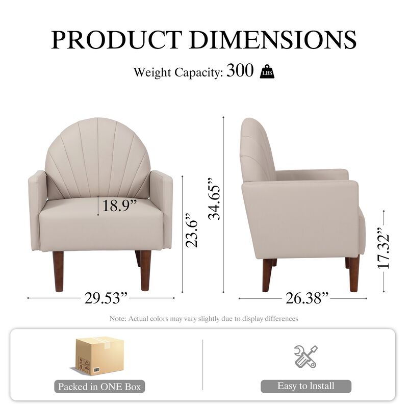 Stebab Pu Leather Accent Chair image number 9