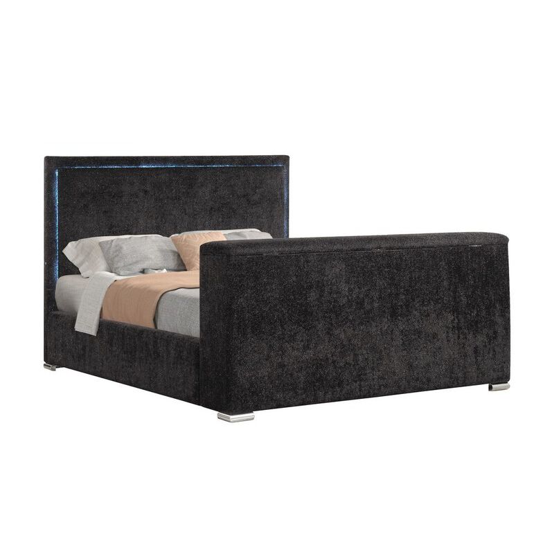 Best Master Furniture Modern Upholstered Bed Frame with Hidden TV Lift Storage, Queen, Black image number 0