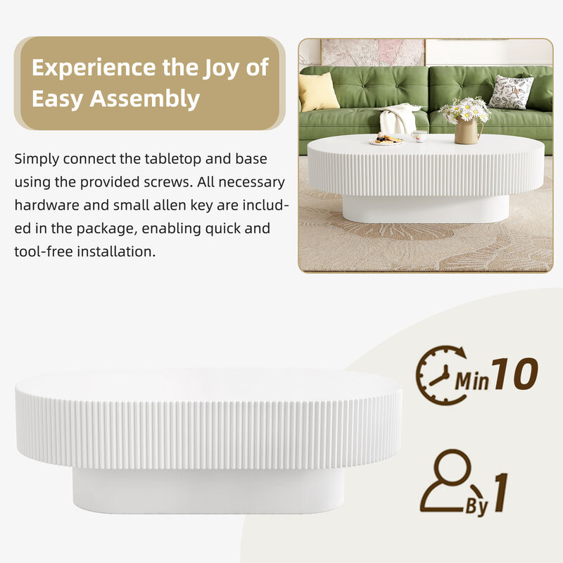 Merax  Elegant Oval Coffee Table