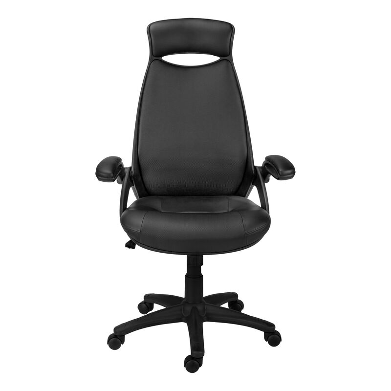 Monarch Specialties I 7276 Office Chair, Adjustable Height, Swivel, Ergonomic, Armrests, Computer Desk, Work, Metal, Fabric, Black, Contemporary, Modern
