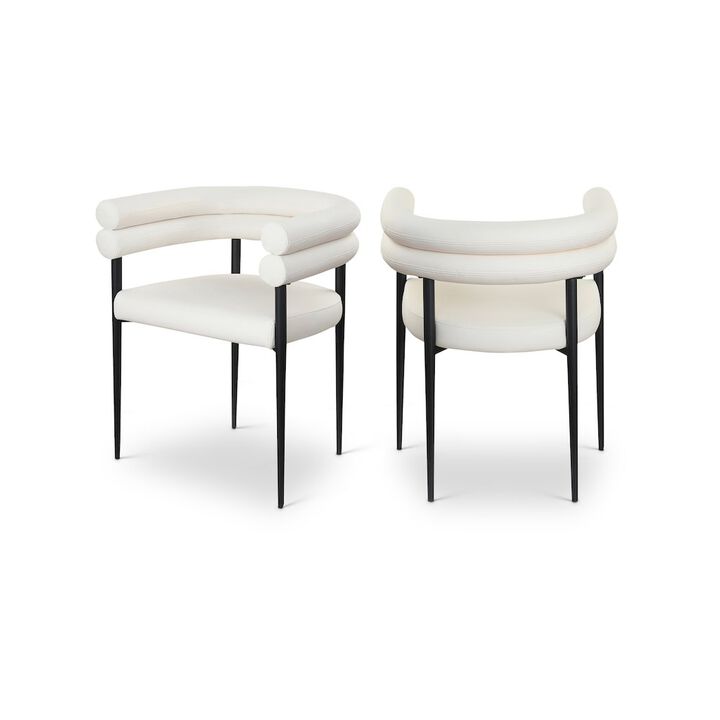 Meridian Furniture Lavina Cream Vegan Leather Dining Chair, Set of 2