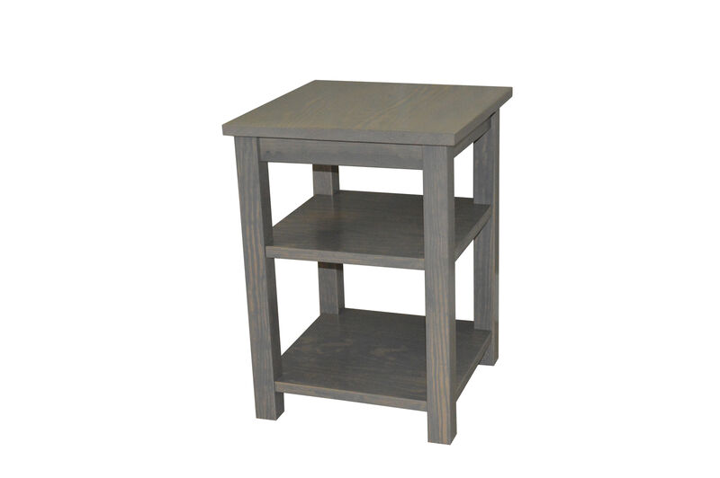 HomeRoots 28" Gray Solid Wood Nightstand image number 2