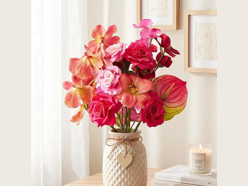 Pink Artificial Flowers Vase Filler Silk Wedding Bouquets Flower image number 1