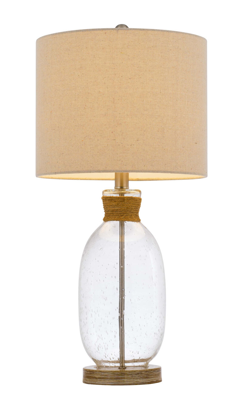 Hivvago 26" Brown Mason Jar Table Lamp With Brown Drum Shade