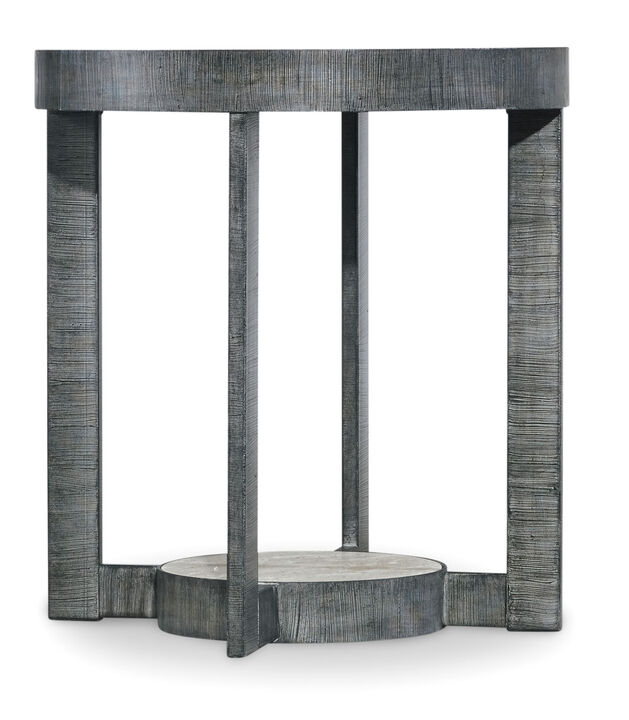 Mill Valley Round End Table in Grey