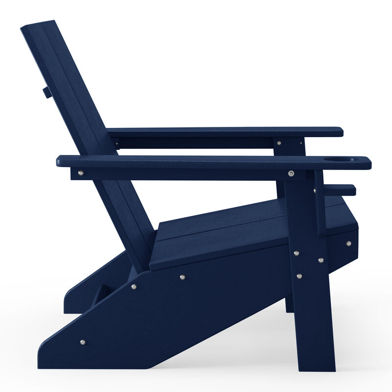 WestinTrends Outdoor HDPE Modern Adirondack Chair with Cup Holder (Set of 4) image number 3
