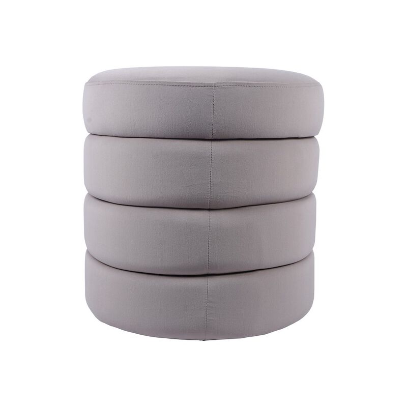 Velvet Ottoman Bench with Storage, Taupe