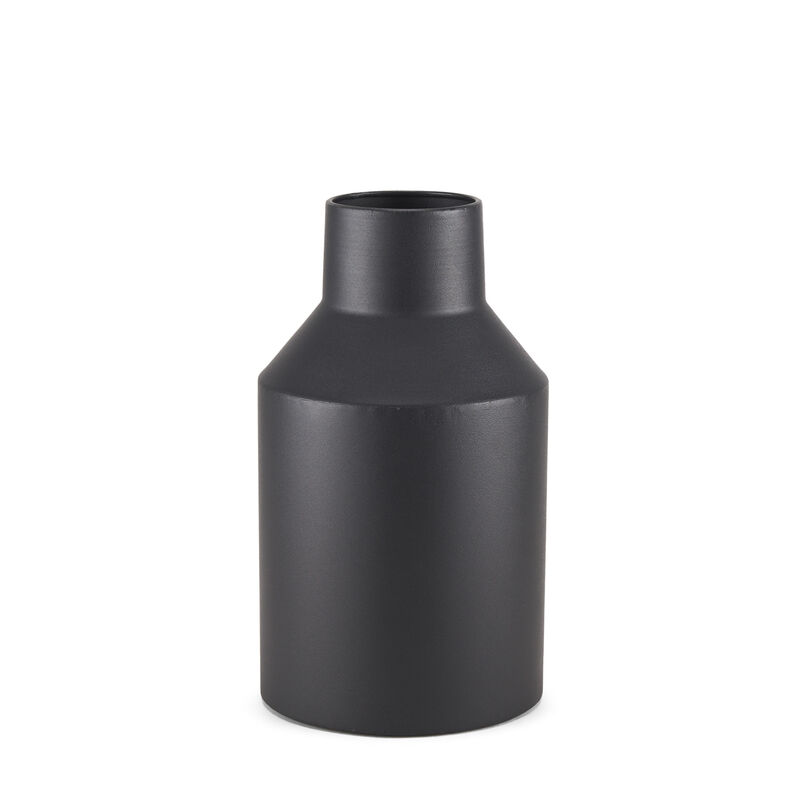 HomeRoots 11" Black Tulip Metal Table Vase image number 0