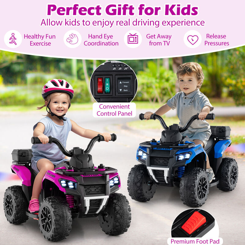 6V Electric Kids Ride-On ATV with Spray Feature, Storage Box and Music image number 6
